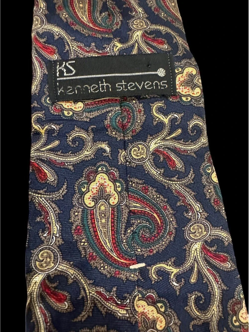 Men’s Vintage Kenneth Stevens Italian Silk Tie. Made In USA